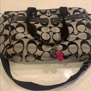 LARGE Coach laptop/diaper bag BRIGHT PINK interior